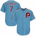 Mens Majestic Philadelphia Phillies #7 Maikel Franco Authentic Light Blue Cooperstown MLB Jersey