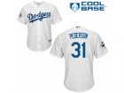 Los Angeles Dodgers #31 Joc Pederson Replica White Home 2017 World Series Bound Cool Base MLB Jersey