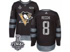 Mens Adidas Pittsburgh Penguins #8 Mark Recchi Premier Black 1917-2017 100th Anniversary 2017 Stanley Cup Final NHL Jersey
