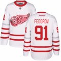 Mens Reebok Detroit Red Wings #91 Sergei Fedorov Authentic White 2017 Centennial Classic NHL Jersey