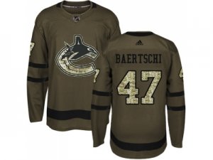Men Adidas Vancouver Canucks #47 Sven Baertschi Green Salute to Service Stitched NHL Jersey