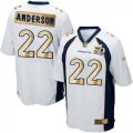 Nike Denver Broncos #22 C.J. Anderson White Men Stitched NFL Game Super Bowl 50 Collection Jersey