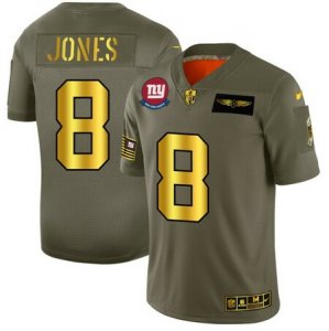 Nike Giants #8 Daniel Jones 2019 Olive Gold Salute To Service Limited Jersey
