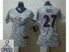 2013 Super Bowl XLVII Women NEW NFL Baltimore Ravens #27 ray rice jerseys(fem fan zebra)