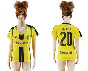 Womens Dortmund #20 Ramos Home Soccer Club Jersey