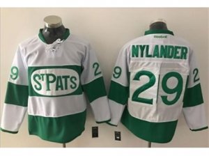 Toronto Maple Leafs #29 William Nylander White Green St. Patrick\'s Day Stitched NHL Jersey