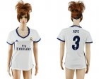 Womens Real Madrid #3 Pepe Home Soccer Club Jersey