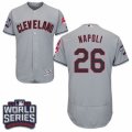 Mens Majestic Cleveland Indians #26 Mike Napoli Grey 2016 World Series Bound Flexbase Authentic Collection MLB Jersey