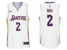 Nike NBA Los Angeles Lakers #2 Lonzo Ball Jersey 2017-18 New Season White Jersey