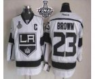 nhl jerseys los angeles kings #23 brown white-black[2014 stanley cup][patch C]