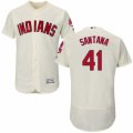 Men's Majestic Cleveland Indians #41 Carlos Santana Cream Flexbase Authentic Collection MLB Jersey