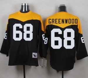 Mitchell And Ness 1967 Pittsburgh Steelers #68 L.C. Greenwood Black Yelllow Throwback Men Stitched NFL Jersey