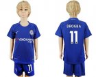 2017-18 Chelsea 11 DROGBA Home Youth Soccer Jersey
