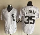 Chicago White Sox #35 Frank Thomas White(Black Strip) New Cool Base Stitched MLB Jersey