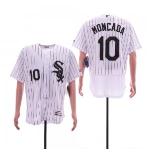 White Sox #10 Yoan Moncada White Flexbase Jersey