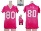 2013 Super Bowl XLVII Women NEW NFL san francisco 49ers #80 jerry rice pink[draft him ii top]