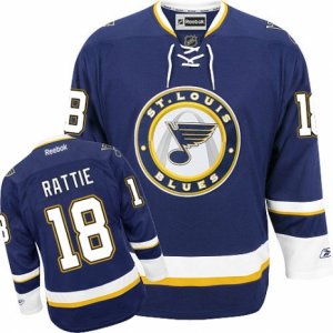 Mens Reebok St. Louis Blues #18 Ty Rattie Authentic Navy Blue Third NHL Jersey