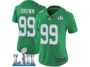 Women Nike Philadelphia Eagles #99 Jerome Brown Limited Green Rush Vapor Untouchable Super Bowl LII NFL Jersey