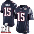 Youth Nike New England Patriots #15 Chris Hogan Limited Navy Blue Team Color Super Bowl LI 51 NFL Jersey