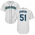 Mens Majestic Seattle Mariners #51 Randy Johnson Authentic White Home Cool Base MLB Jersey