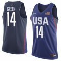 Men Nike Team USA #14 Draymond Green Swingman Navy Blue 2016 Olympic Basketball Jersey