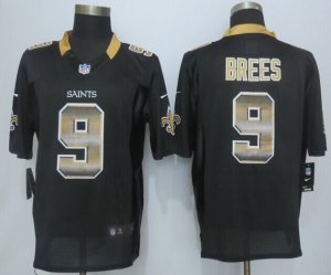 2015 New Nike New Orleans Saints #9 Brees black Strobe Jerseys(Limited)