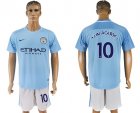 2017-18 Manchester City 10 KUN AGUERO Home Soccer Jersey