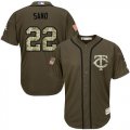 Minnesota Twins #22 Miguel Sano Green Salute to Service Stitched MLB Jersey