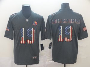 Nike Steelers #19 JuJu Smith-Schuster 2019 Salute To Service USA Flag Fashion Limited