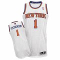 Mens Adidas New York Knicks #1 Lance Stephenson Authentic White Home NBA Jersey