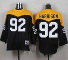 Mitchell And Ness 1967 Pittsburgh Steelers #92 James Harrison Black Yelllow Throwback Men Stitched NFL Jersey