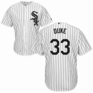 Men\'s Majestic Chicago White Sox #33 Zach Duke Authentic White Home Cool Base MLB Jersey