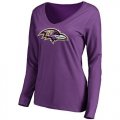 Womens Baltimore Ravens Pro Line Primary Team Logo Slim Fit Long Sleeve T-Shirt Purple