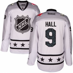 Mens Reebok New Jersey Devils #9 Taylor Hall Authentic White Metropolitan Division 2017 All-Star NHL Jersey