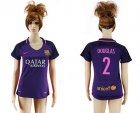 Womens Barcelona #2 Douglas Away Soccer Club Jersey