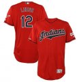 Indians # 12 Francisco Lindor Red 150th Patch Flexbase Jersey