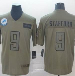 Nike Lions #9 Matthew Stafford 2019 Olive Salute To Service Limited Jersey