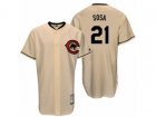 Chicago Cubs #21 Sammy Sosa Replica Cream Cooperstown Throwback MLB Jersey