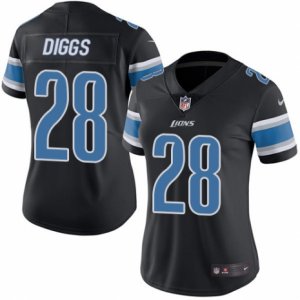 Women\'s Nike Detroit Lions #28 Quandre Diggs Limited Black Rush NFL Jersey