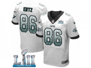 Men Nike Philadelphia Eagles #86 Zach Ertz Elite White Road Drift Fashion Super Bowl LII NFL Jersey