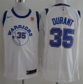 Warriors #35 Kevin Durant White Nike Throwback Authentic Jersey
