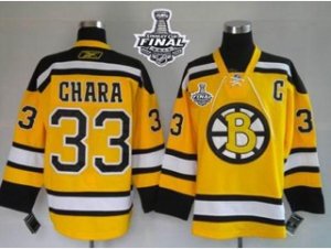 nhl jerseys boston bruins #33 chara yellow[2013 stanley cup][patch C]