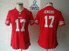 2013 Super Bowl XLVII women NEW NFL San Francisco 49ers #17 Jenkins Red women new