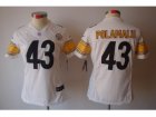 Nike Women Pittsburgh Steelers #43 Popamalu white Limited Jerseys