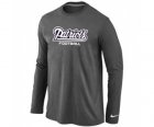 Nike New England Patriots Authentic font Long Sleeve T-Shirt D.Grey