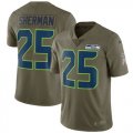 Nike Seahawks #25 Richard Sherman Olive Salute To Service Limited Jersey
