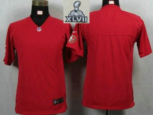 2013 Super Bowl XLVII Youth NEW San Francisco 49ers Blank Red Portrait Fashion Game Jerseys