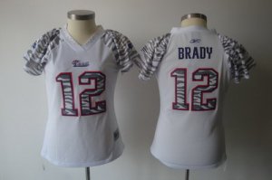 2011 Women\'s Field Flirt Fashion New Patriots #12 Tom Brady white[Zebra]