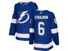 Men Adidas Tampa Bay Lightning #6 Anton Stralman Blue Home Authentic Stitched NHL Jersey