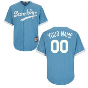 Brooklyn Dodgers Light Blue Mens Customized Throwback Jersey